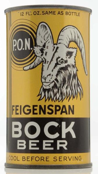 FEIGENSPAN P.O.N. BOCK FLAT TOP BEER CAN.         