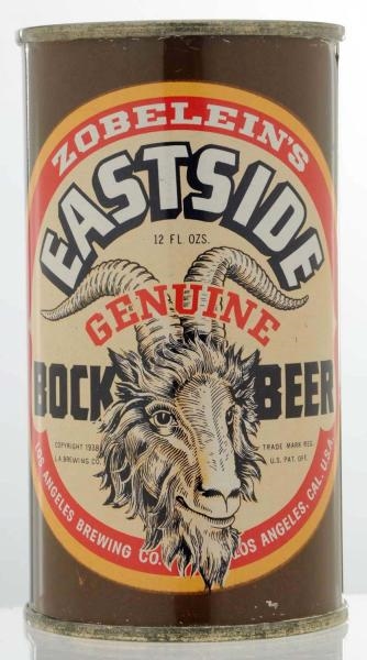 EASTSIDE GENUINE BOCK FLAT TOP BEER CAN. *        