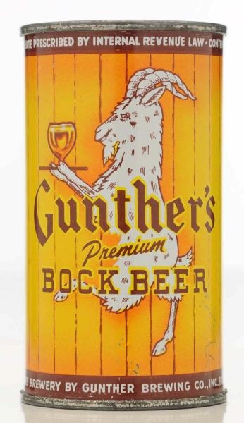 GUNTHERS BOCK FLAT TOP BEER CAN.                 