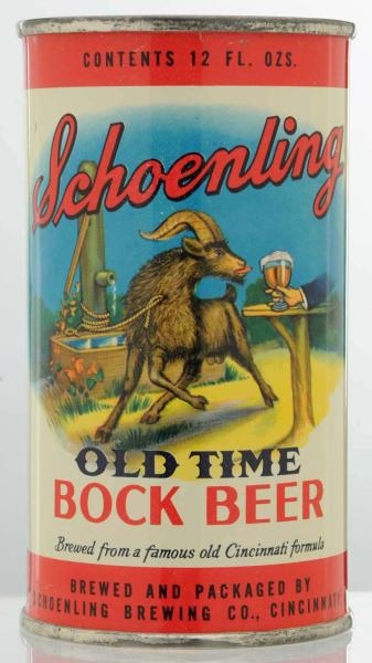 SCHOENLING OLD TIME BOCK FLAT TOP BEER CAN. *     