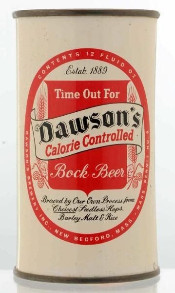 DAWSONS CALORIE CONTROLLED BOCK FLAT TOP CAN.    