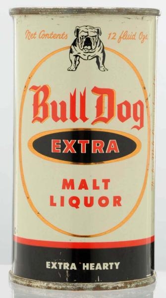 BULL DOG EXTRA MALT LIQUOR FLAT TOP BEER CAN.     