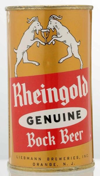 RHEINGOLD GENUINE BOCK BEER FLAT TOP BEER CAN.    