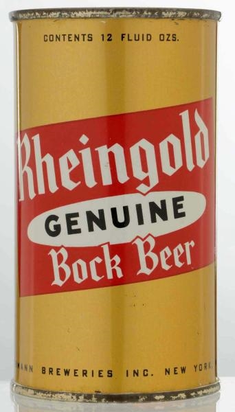 RHEINGOLD GENUINE BOCK BEER FLAT TOP BEER CAN.    