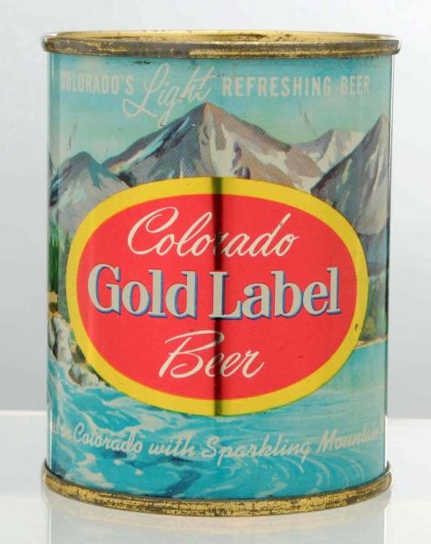 COLORADO GOLD LABEL BEER FLAT TOP BEER CAN.       