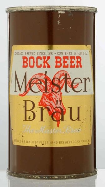 MEISTER BRAU BOCK FLAT TOP BEER CAN.              