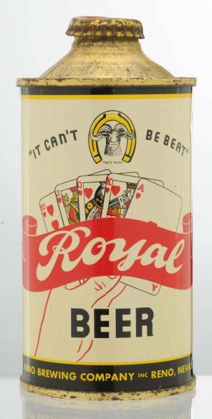 ROYAL BEER LP CONE TOP BEER CAN.                  