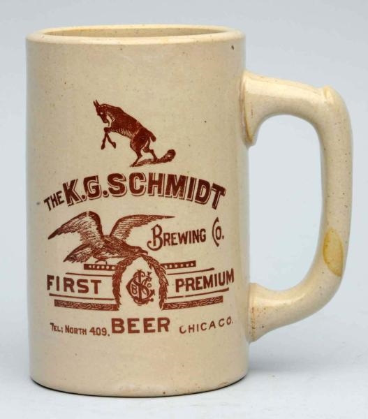 K.G. SCHMIDT BREWING COMPANY BEER MUG.            