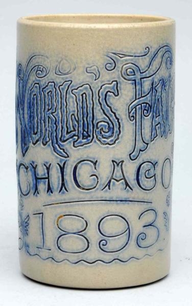 CHICAGO WORLDS FAIR 1893 STONEWARE MUG.          