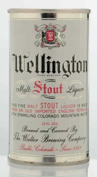 WELLINGTON STOUT MALT LIQUOR PULL TAB BEER CAN.   