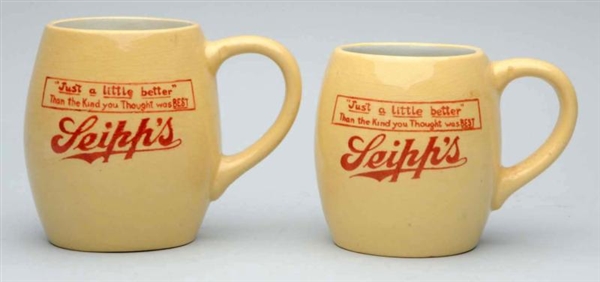 LOT OF 2: SEIPPS BEER STONEWARE MUGS.            