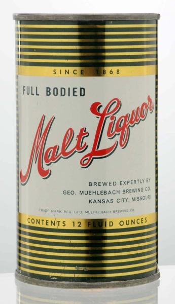 MALT LIQUOR (MUEHLEBACH) FLAT TOP BEER CAN.       