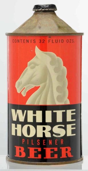 WHITE HORSE PILSENER BEER QUART CONE TOP BEER CAN 