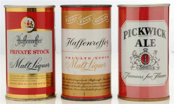 HAFFENREFFER/PICKWICK BEER CANS.                  