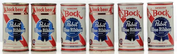 PABST BOCK BEER CANS.                             