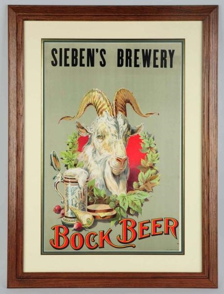 SIEBENS BREWERY BOCK BEER LITHOGRAPH.             