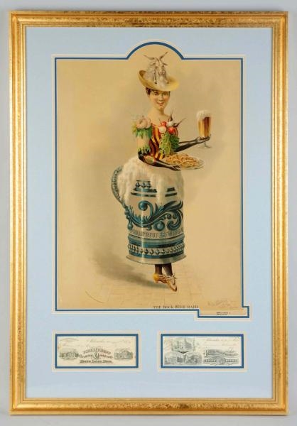 "THE BOCK BEER MAID" LITHOGRAPH.                  