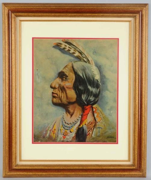 CHIEF BLACKHAWK BREWING CO. INDIAN LITHOGRAPH.    