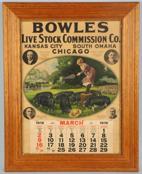 BOWLES LIVESTOCK COMMISSION CO. 1919 CALENDAR.    