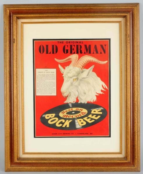 OLD GERMAN BOCK BEER LITHOGRAPH.                  