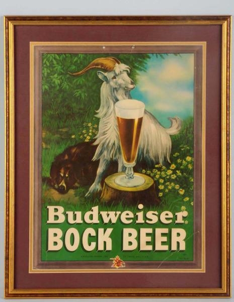 BUDWEISER BOCK BEER LITHOGRAPH.                   