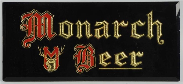 MONARCH BEER REVERSE GLASS SIGN.                  