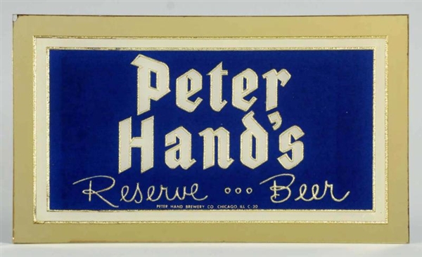 PETER HANDS RESERVE BEER REVERSE GLASS SIGN.     
