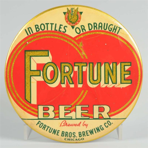 FORTUNE BEER CELLULOID BUTTON SIGN.               