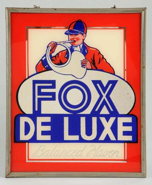 FOX DELUXE REVERSE GLASS PAINTED MIRROR.          