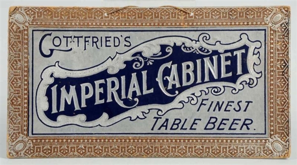 GOTTFRIEDS IMPERIAL CABINET EMBOSSED SIGN.       