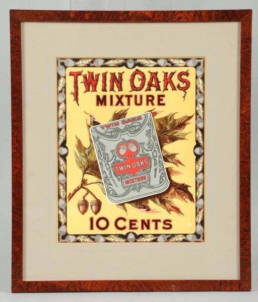 1920S-30S TWIN OAKS MIXTURE CARDBOARD SIGN.       