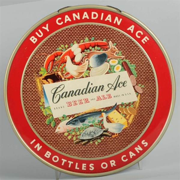 CANADIAN ACE BEER FLAT TIN SIGN.                  