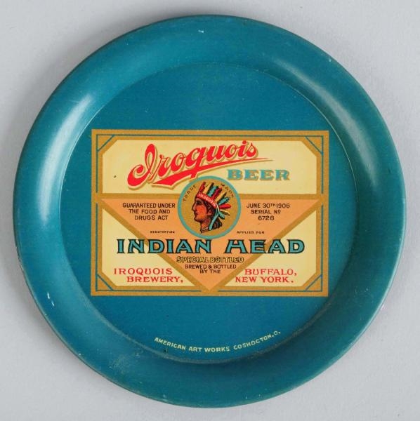 IROQUOIS BEER INDIAN HEAD TIP TRAY.               