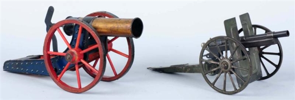 LOT OF 2: EARLY TIN CANNON TOYS.                  