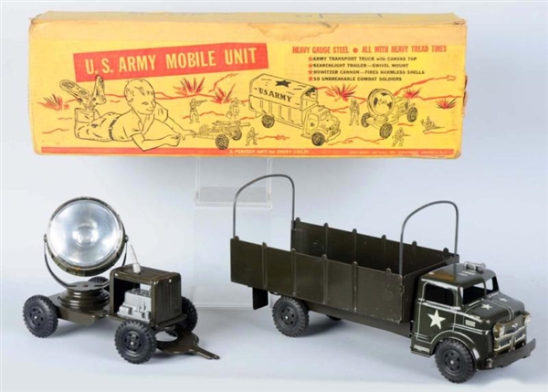 PRESSED STEEL ARMY MOBILE UNIT TOY.               