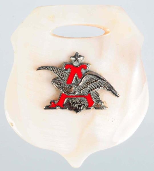 ANHEUSER-BUSCH MOTHER OF PEARL WATCH FOB.         