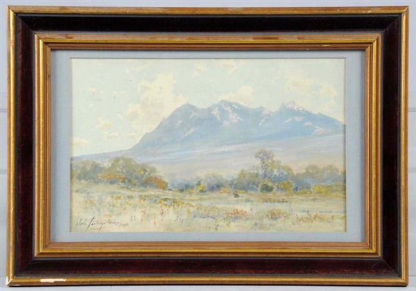 WATERCOLOR OF MOUNTAIN BY CHARLES PARTRIDGE ADAMS 