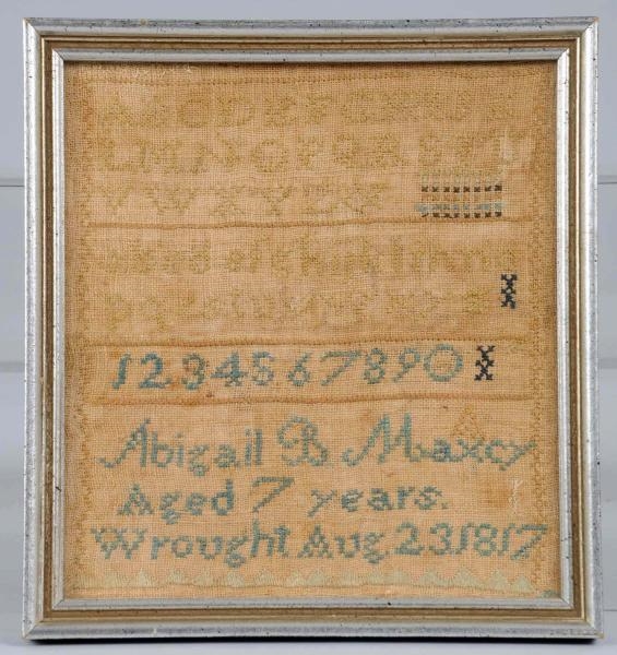 SMALL SAMPLER BY ABIGAIL B. MAXCY.                
