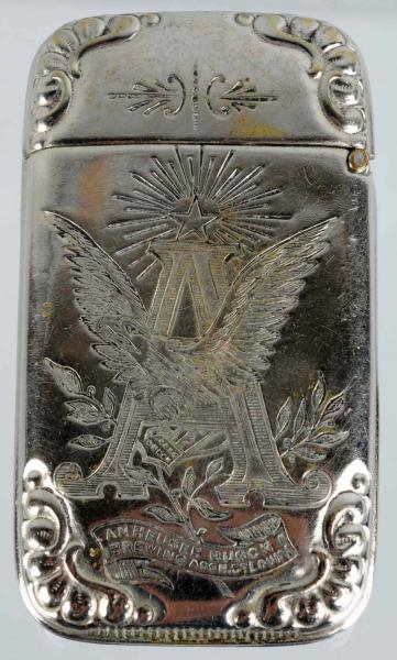 ANHEUSER-BUSCH DOUBLE-SIDED MATCH SAFE.           