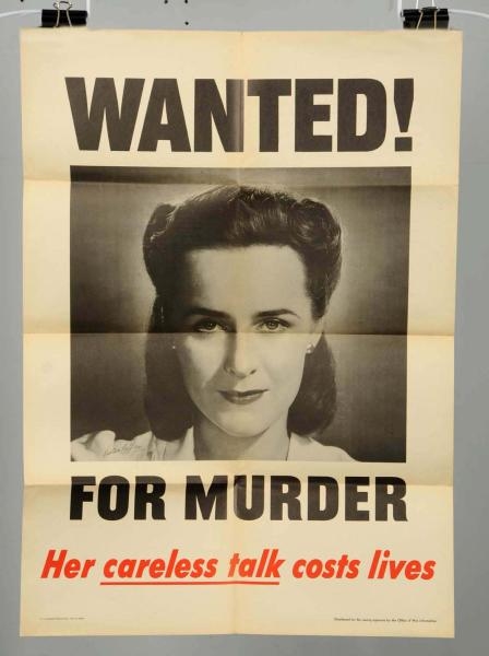 WANTED FOR MURDER POSTER.                         