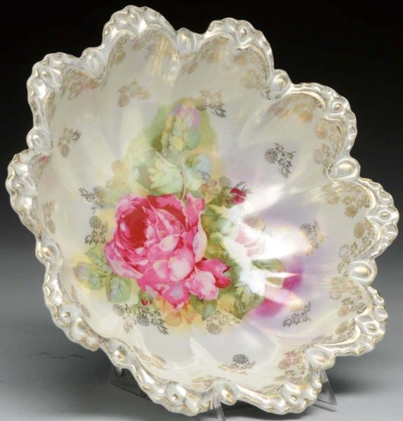 UNSIGNED RS PRUSSIAN BOWL WITH FLORAL DESIGN.     