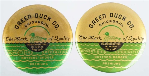 LOT OF GREEN DUCK POCKET MIRRORS & PAPERWEIGHTS.  