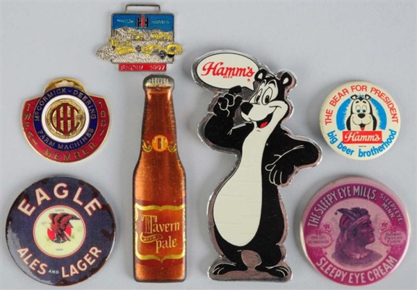 LOT OF 7: BEER ADVERTISING PIECES.                