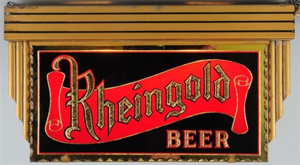 RHEINGOLD REVERSE GLASS HANGING LIGHT-UP SIGN.    