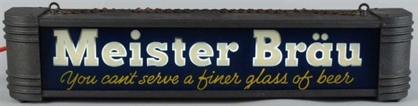 MEISTER BRAU REVERSE GLASS LIGHT-UP CAN SIGN.     