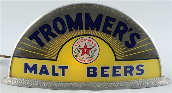 TROMMERS MALT BEER REVERSE GLASS CAB STYLE SIGN. 