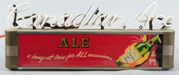 CANADIAN ACE ALE NEON LIGHT-UP SIGN.              