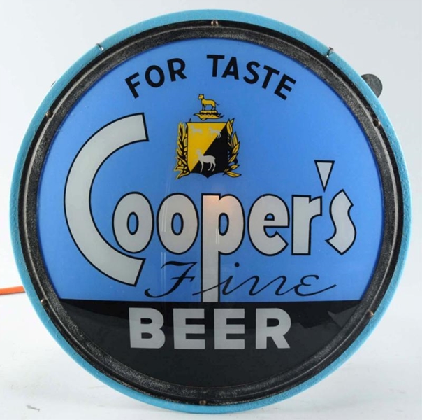 COOPERS FINE BEER REVERSE GLASS GILLCO SIGN.     