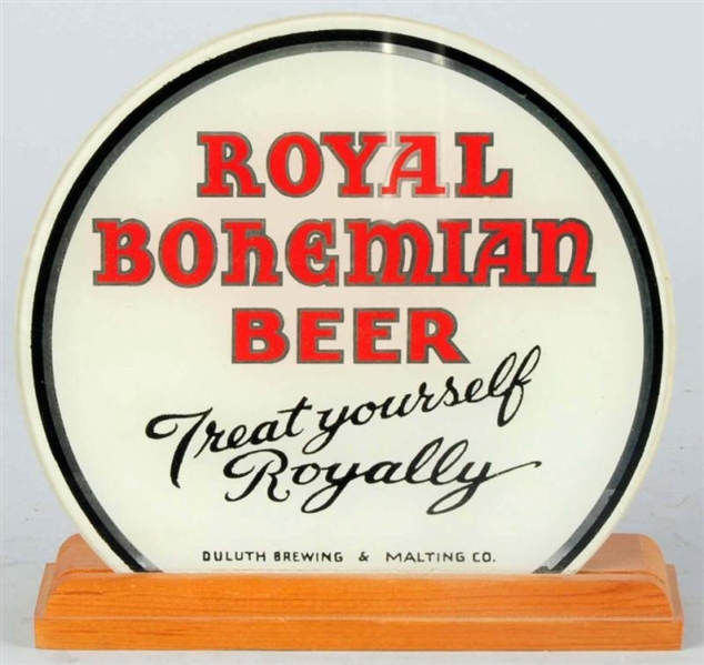 ROYAL BOHEMIAN BEER REVERSE GLASS PAINTED SIGN.   