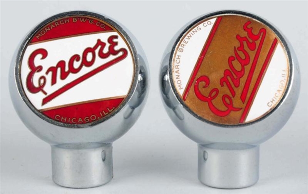 LOT OF 2: ENCORE BEER TAP KNOBS.                  